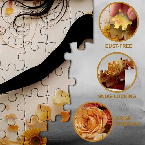 Miniatura 4 de Beautiful Women Flower Puzzles for Adults 1000 Pieces Nature, Colorful Floral Butterfly Art Jigsaw Puzzles, Impossible Hard Difficult Challenging
