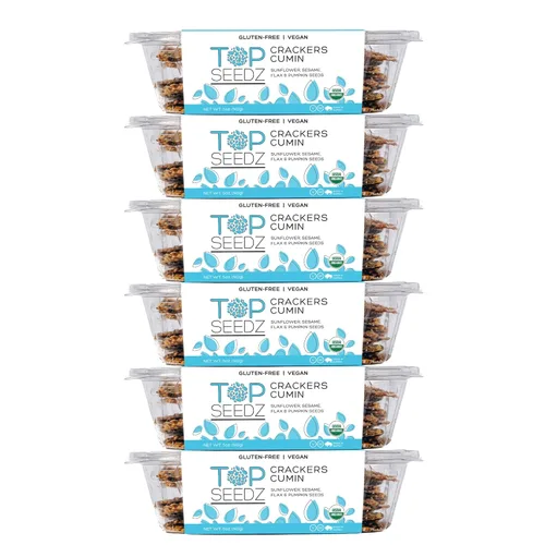 Miniatura 8 de Top Seedz Galletas de 6 semillas orgánicas certificadas sin gluten, paquete de 6 unidades, 5 onzas, galletas veganas saludables con proteína a base