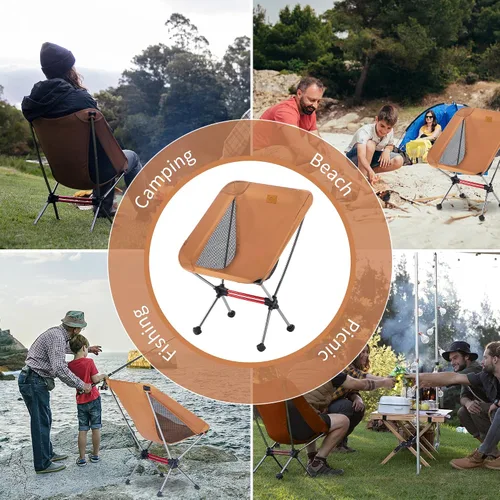 Miniatura 9 de Naturehike YL08 Silla de Camping Ultraligera, Silla de Mochilero Portátil de 2.38 LBS con Pies Anti-Hundimiento, Silla de Campamento de Senderismo