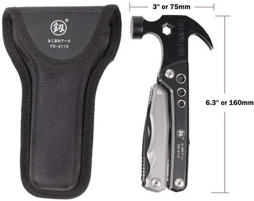 Miniatura 5 de Hammer & Pliers Herramienta multifuncional 14 en 1 Kit portátil para emergencias de automóvil, camping, hogar