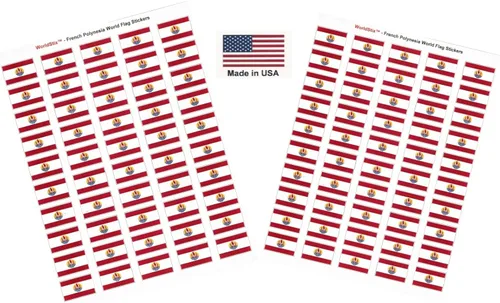 Miniatura 10 de 100 calcomanías de la bandera de Alaska; 1.5" x 1" hechas en Estados Unidos, calcomanías autoadhesivas de la bandera del estado para álbumes