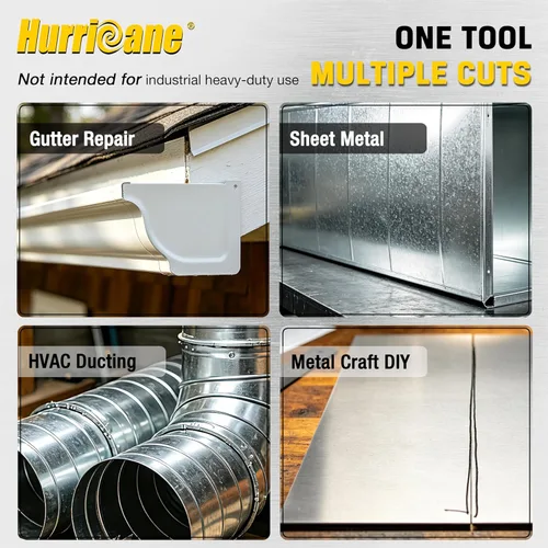Miniatura 8 de HURRICANE Tijeras de estaño de aviación de 10 pulgadas, tijeras de corte recto para chapa de metal, aluminio, canalones y proyectos de bricolaje