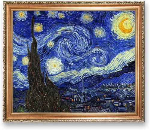 Miniatura 180 de A&T ARTWORK Noche estrellada sobre el Ródano de Vincent Van Gogh. Tamaño del marco: 36 x 30 pulgadas, tamaño de la imagen: 30 x 24 pulgadas