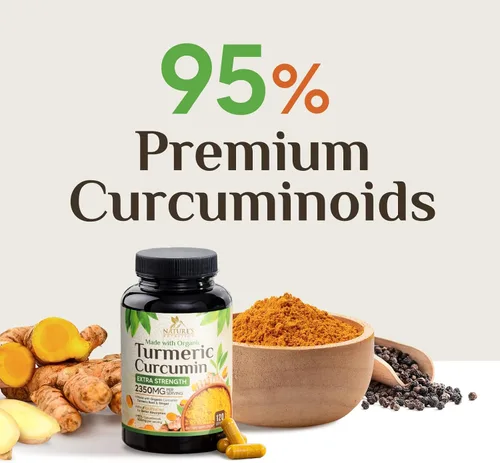 Miniatura 7 de Suplemento de curcumina de cúrcuma de 1750 mg con cúrcuma y jengibre orgánicos, 95% curcuminoides, pimienta negra BioPerine para una mejor
