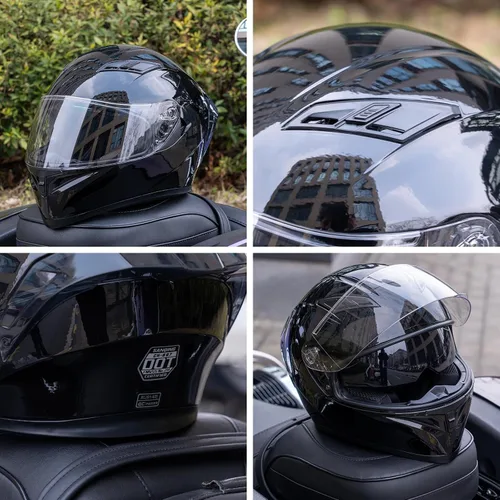 Miniatura 2 de SPARK Casco de motocicleta de cara completa para adultos, aprobado por DOT, ligero y ventilado, doble visera para hombres y mujeres, motos de nieve