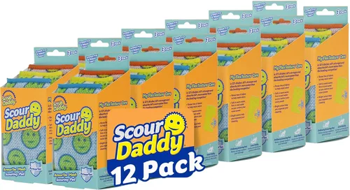 Miniatura 8 de Esponjas de limpieza grandes de acero de Scrub Daddy - Esponja de acero inoxidable XL de Scrub Daddy para fregar platos - Almohadillas de limpieza