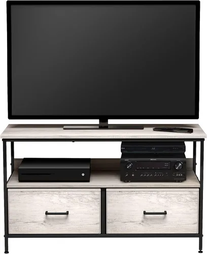 Sorbus Mueble para TV con 2 cajones, baúl elevador de televisión con almacenamiento, muebles de dormitorio, sala de estar, armario y dormitorio Gris