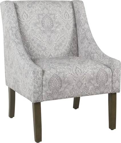 Miniatura 13 de HomePop Swoop - Silla de sala de estar con apoyabrazos, terciopelo gris