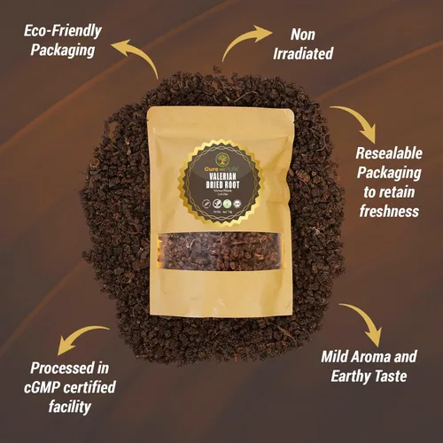 Miniatura 3 de Cure wid Pure Raíz de valeriana orgánica para apoyar el sueño, corte de 4 onzas / 4.02 oz, té de raíz de valeriana tamizado y no irradiado suelto