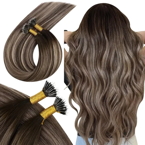 Miniatura 22 de Ugeat - Extensiones de cabello humano con microanillo, 14 pulgadas, extensiones de cabello Remy con microcuentas de 1 gm/hebra, 50 gms, extensiones