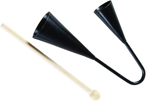Miniatura 8 de Agogo Bell - Instrumento de percusión tradicional de samba de dos tonos con palo de madera para niños pequeños