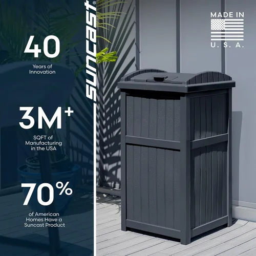 Miniatura 8 de Suncast GH1732C - Cubo de basura de resina de 15.75 x 16 x 31.6 pulgadas, para exteriores, comercial, 33 galones, 31.6 pulgadas, cubo de basura