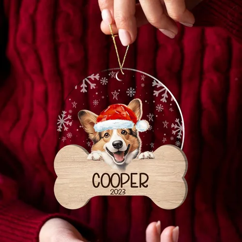 Miniatura 184 de Nazenti American Pit Bull Terrier Adorno de Navidad, adorno de perro fotográfico, adorno de perro personalizado, adornos de fotos de madera