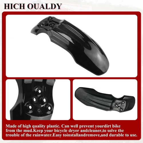 Miniatura 6 de Nuevo Olym plástico rueda delantera guardabarros para Tuttio Tutti Soleil 01 CRF50 estilo 125CC Pit PRO Trail Dirt Bike Negro