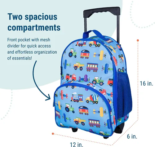 Miniatura 4 de Wildkin El equipaje con ruedas para niños y niñas, el tamaño del equipaje de mano es perfecto para la escuela y viajes nocturnos