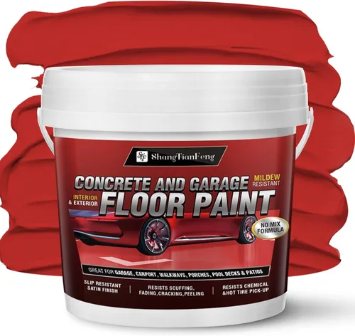 Miniatura 16 de Pintura para piso y pared, revestimiento epoxi a base de aceite impermeable, pintura satinada no mezclada, adecuada para garajes, concreto, paredes