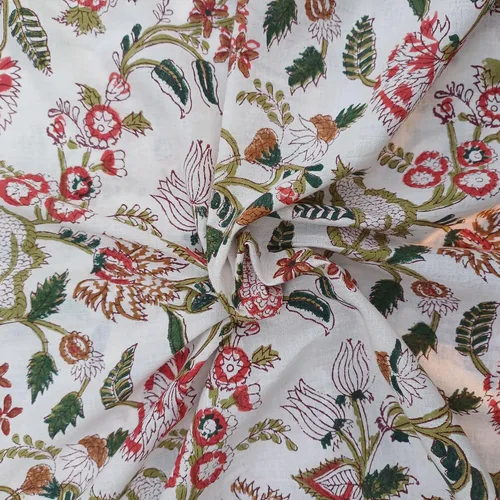 Miniatura 12 de E-Tailor® Tela india hecha a mano, étnica, 100% algodón, estampado de bloque a mano, natural, para confección, costura, manualidades, tapicería, por