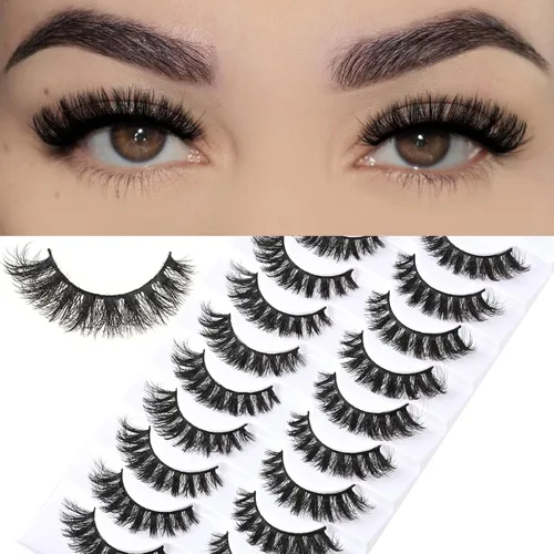 Miniatura 13 de FARRED Pestañas postizas Wispy, pestañas postizas esponjosas 10 pares, pestañas de muñeco de visón, pestañas Wispy, aspecto natural