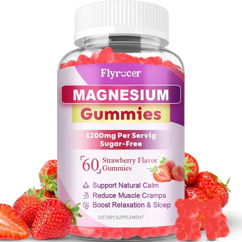 Gomitas de magnesio - Gomitas de complejo de magnesio para mujeres, hombres y niños, apoya la relajación, calma natural, sl♡ep, energía, sabor a