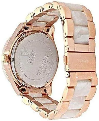 Miniatura 3 de GUESS W0074L2 Reloj para mujer de acero inoxidable tono oro rosa y mármol blanco