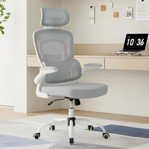 Miniatura 13 de Farini Silla ergonómica de oficina, silla de escritorio para oficina en casa con reposacabezas, silla de computadora de respaldo alto