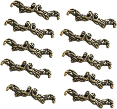 10 mini pomos de bronce vintage de 3.38 pulgadas, tiradores de cajones antiguos, accesorios florales decorativos con tornillos para caja de joyería,