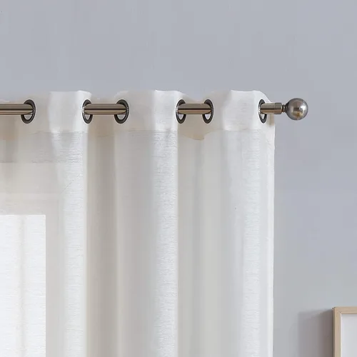 Miniatura 2 de Cortinas traslúcidas LinenZone. Cortinas de lino sintético traslúcidas. 2 paneles de cortina traslúcida en el paquete. Elegantes cortinas de 84