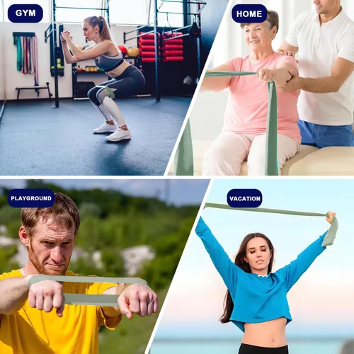 Miniatura 7 de Bandas de resistencia para entrenamiento, bandas de ejercicio de látex natural para terapia física, estiramiento, yoga, pilates, entrenamiento