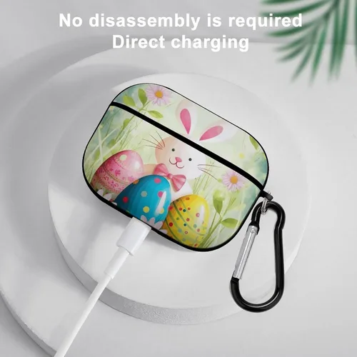 Miniatura 5 de Spring Happy Easter Holiday Headphone Cover for AirPods Pro 2nd 1st Generation Case Cover with Keychain, Shockproof Hard Shell Protective Case for