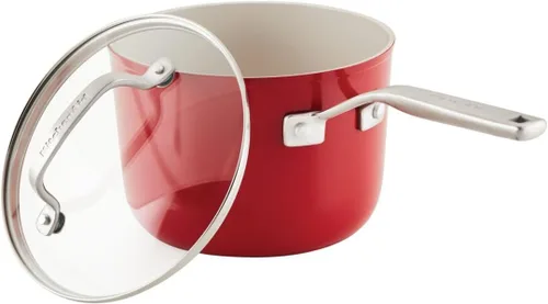 Miniatura 10 de KitchenAid Juego de utensilios de cocina antiadherentes de cerámica anodizada dura de 9 piezas, incluye sartenes, cacerola, olla, duradero, Empire