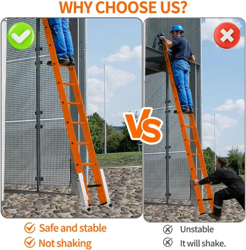Miniatura 5 de Par de niveladores de escalera para escalera de extensión, nivelador de suelo de pierna de escalera de extensión ajustable, con poste de acero