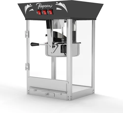 Miniatura 8 de Máquina para hacer palomitas de maíz, 850 W, máquina profesional para hacer palomitas de maíz, hervidor de acero inoxidable de 12 onzas, máquina