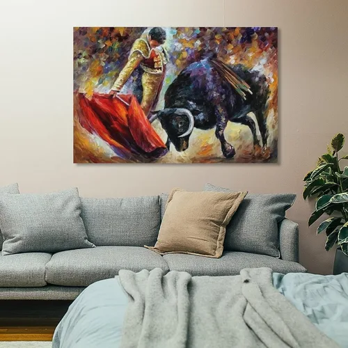 Miniatura 7 de Pintura artística de pared taurina española, decoración del hogar, pintura al óleo sobre lienzo, póster y arte de pared, impresión moderna