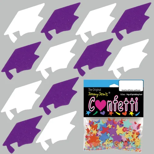 Miniatura 50 de Confetti Grad Cap Negro, Azul Marino Combo - 2 bolsas de media onza (1 oz)
