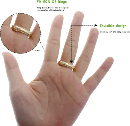 Miniatura 5 de Ajustador de tamaño de anillo para anillos sueltos paquete de 6 3 tamaños para diferentes anchos de banda ajustador de tamaño de anillo de silicona