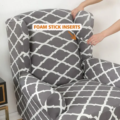 Miniatura 3 de GULI Wingback - Funda para silla de 2 piezas, fundas para silla de sillón, fundas de elastano para sofá, protector de muebles, lavable a máquina