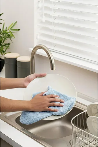 Miniatura 3 de Scotch-Brite Paño de cocina de microfibra 3 en 1, limpieza sin rayas, paquete de 12