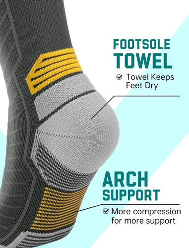 Miniatura 4 de SONORAN Calcetines de compresión para hombres y mujeres (246 pares) 20-30 mmHg de compresión graduada hasta la rodilla para correr, atletismo