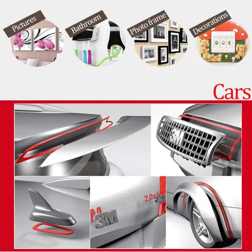 Miniatura 2 de Cinta de doble cara, hecha de cinta 3M, cinta de montaje resistente, impermeable y resistente a altas temperaturas, adhesivo fuerte para automóvil