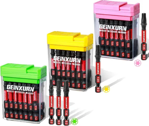 Miniatura 24 de Geinxurn Juego de Puntas de Destornillador de Impacto #2 Phillips, 43 piezas Brocas Magnéticas PH2 (1" y 2") S2 de Acero con Caja de Almacenamiento