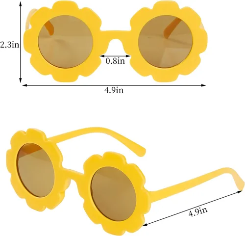 Miniatura 2 de 8 lentes de sol, gafas de sol redondas en forma de flor para accesorios de fiesta, regalos divertidos