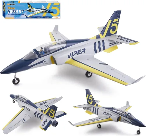Fms Rc Jets - Aviones Viper V2 EDF de 2.756 in azul marino para adultos para entrenadores para principiantes 6 CH aviones de control remoto PNP (sin