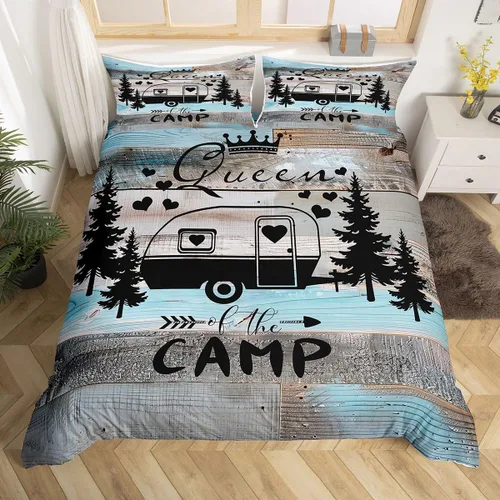 Miniatura 16 de Erosebridal Camper Bedding - Juego de ropa de cama de 2 piezas, estilo rústico de granja, juego de ropa de cama de campamento para adolescentes