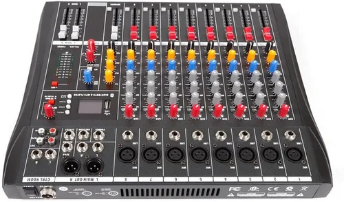 Miniatura 10 de Mezclador de audio, consola de mezcla de sonido, mezclador profesional, mezcla de potencia, USB para grabación/DJ/karaoke/escenario y estudio