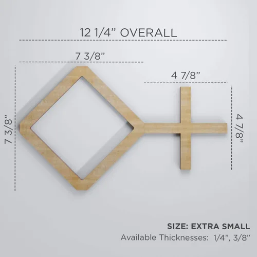 Miniatura 2 de Ekena Millwork 12 1/4"W X 7 3/8"H Cameron Extra Pequeño Decorativo Cameron Paneles De Pared De Madera De Calado, Aliso