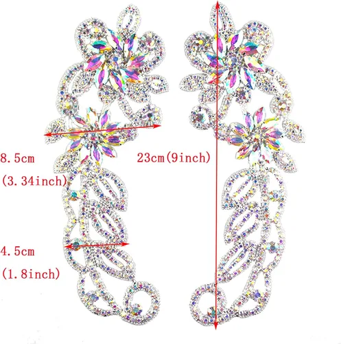 Miniatura 5 de PEARLY JUN Apliques de Pedrería Plateados Parches de Apliques de Diamantes para Vestidos Costura a Mano Proyectos de Manualidades DIY Ropa de Boda