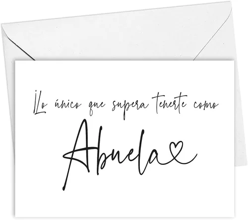Miniatura 5 de Tarjeta de Anuncio de Embarazo en Español para Abuela, Nueva Tarjeta de Revelación de Bebé Bisabuela, Tarjeta para Abuela de Nieto y Nieta, Nueva