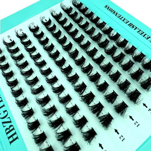 Miniatura 5 de Mezcla de pestañas postizas 3D esponjosas de un solo racimo, abanicos de volumen, pestañas individuales segmentadas naturales para extensión