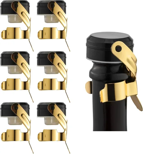 Miniatura 12 de WOTOR Tapones para botella de vino y champán de acero inoxidable con silicona de grado alimenticio, a prueba de fugas, se mantienen frescos, Negro