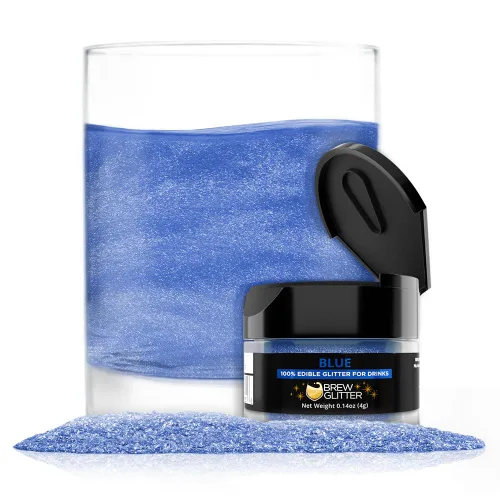 Miniatura 33 de Brew Glitter - Purpurina comestible para bebidas, cócteles, cerveza, adornar bebidas Certificado Kosher y Halal 100% comestible y de grado Azul